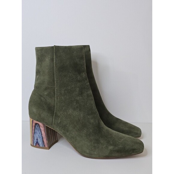 Charlotte Stone Olive Ankle Boots - Picture 1 of 13